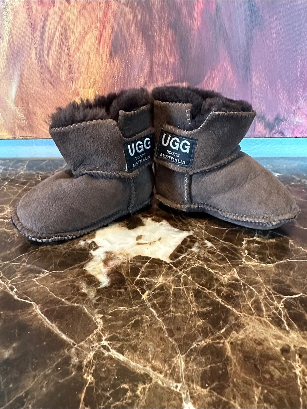 UGG Kids Mini Suede Booties - Brown